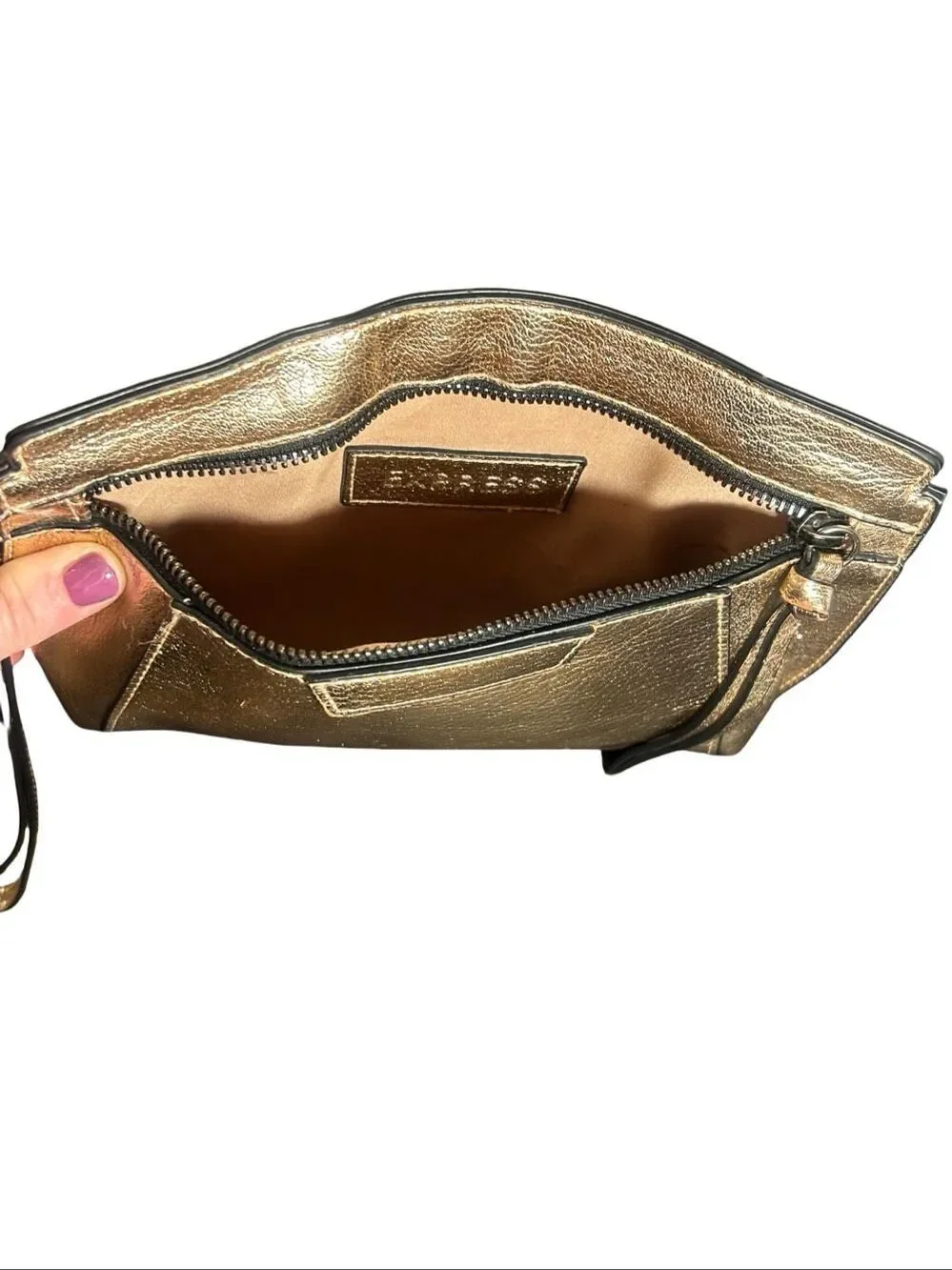 Express Metallic Gold Clutch/Wristlet